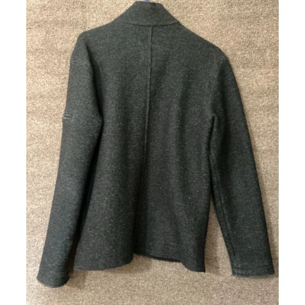 Robert Comstock Vertical Wool Blend Jacket Full‎ Zip Black/Dk Gray M Men Blanket